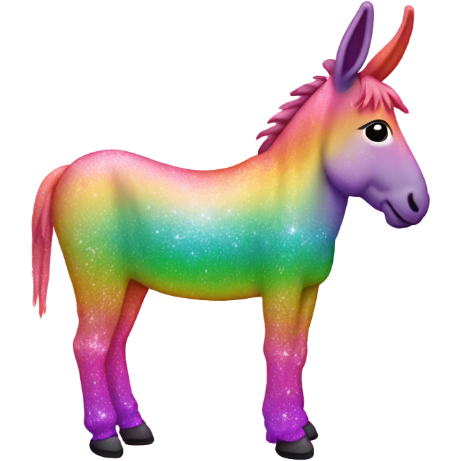 Pink ombre rainbow full body donkey with glitter no orange   emoji