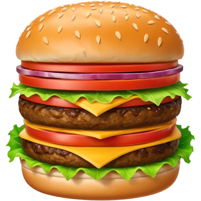 A hamburger with a mouth emoji