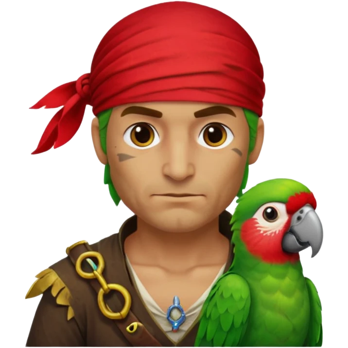 pirate and parrot emoji