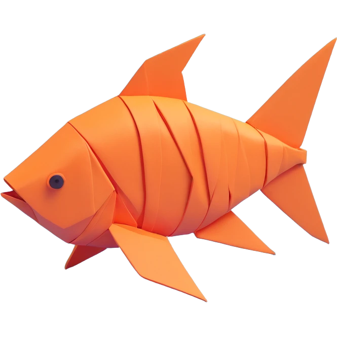Un poisson origami emoji