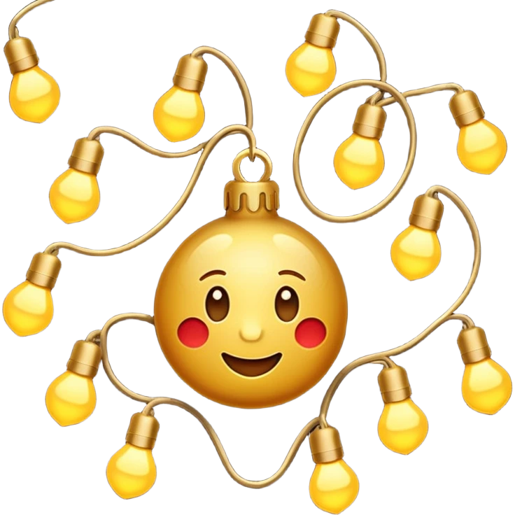 Christmas  gold  lights emoji