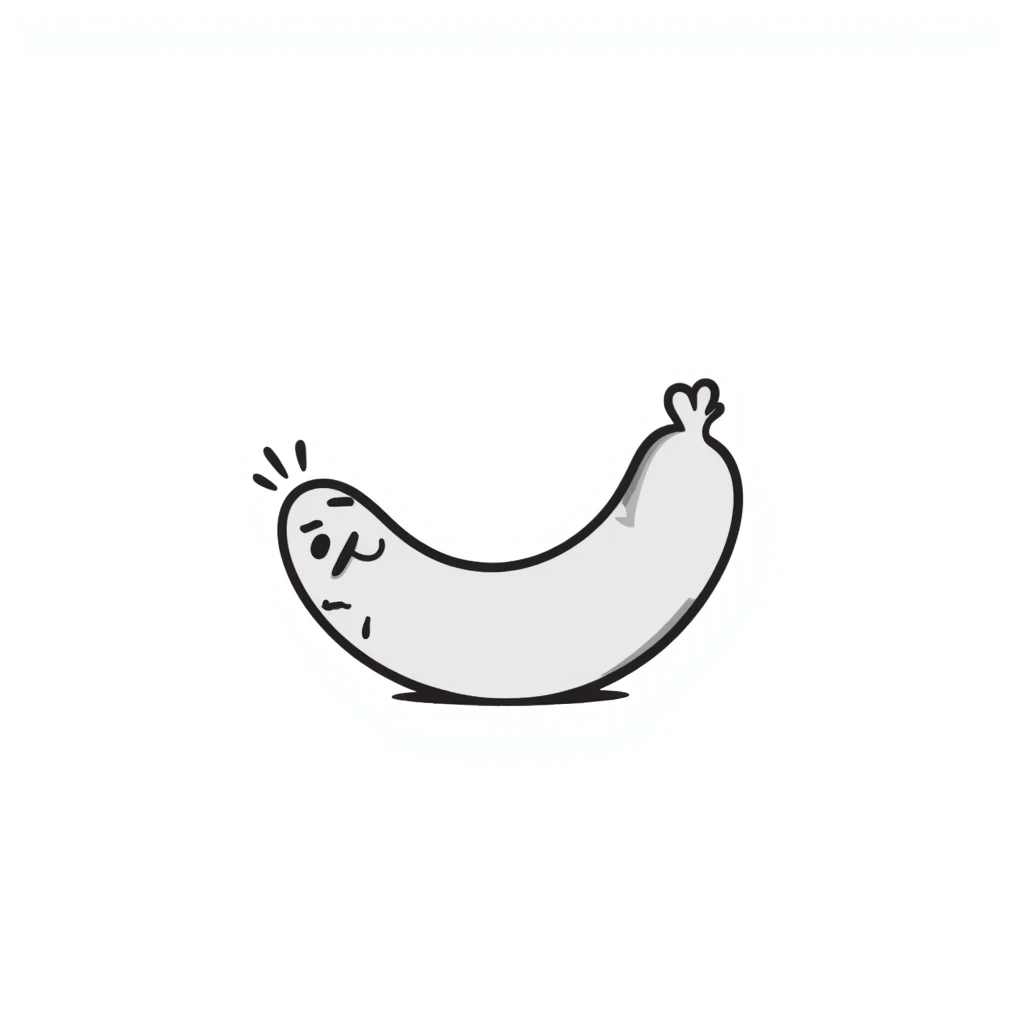 sausage with a sad face emoji