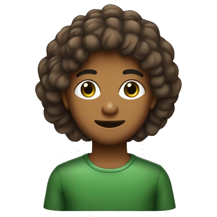 Jovem de cabelo marrom meio ruivo, branca, de olhos verdes. Batom cor de pêssego meio avermelhado emoji