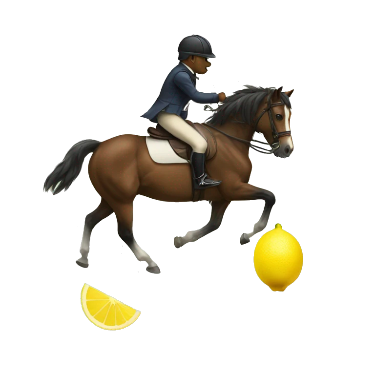 a horse riding a lemon emoji