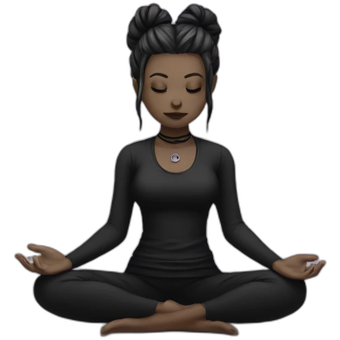 goth girl meditating emoji