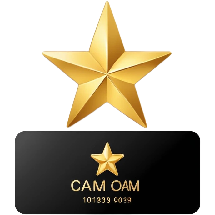 business card with a star symbol emoji