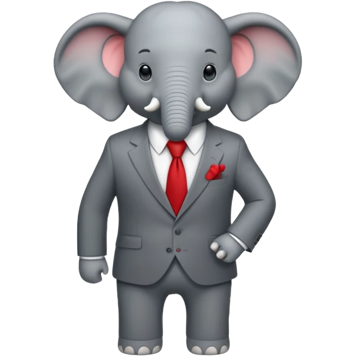 The elephand went in a suit
 emoji
