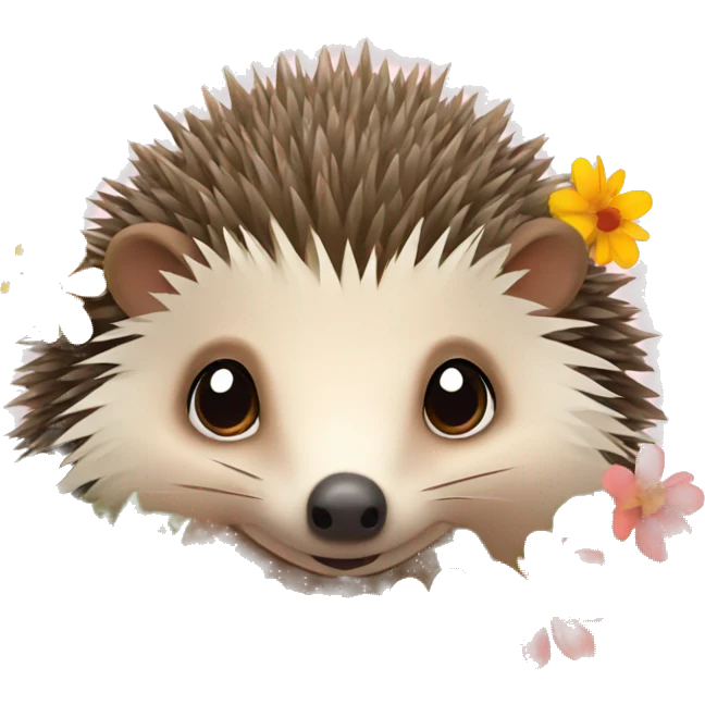 hedgehog with flowers emoji