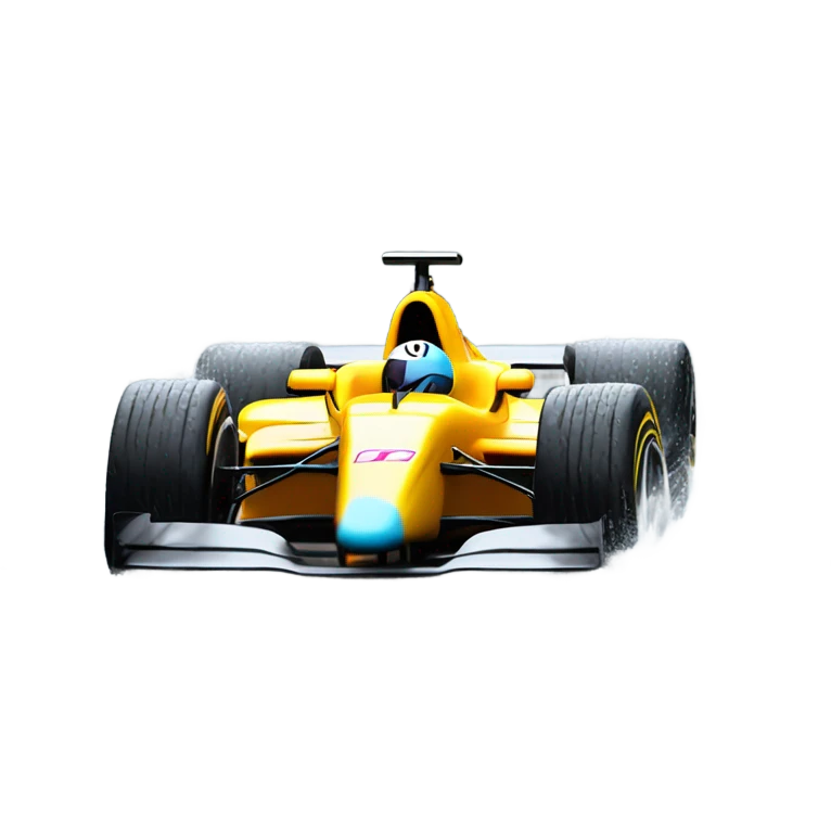 Formula one car in the rain emoji