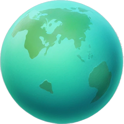 Pastel blue green planet  emoji