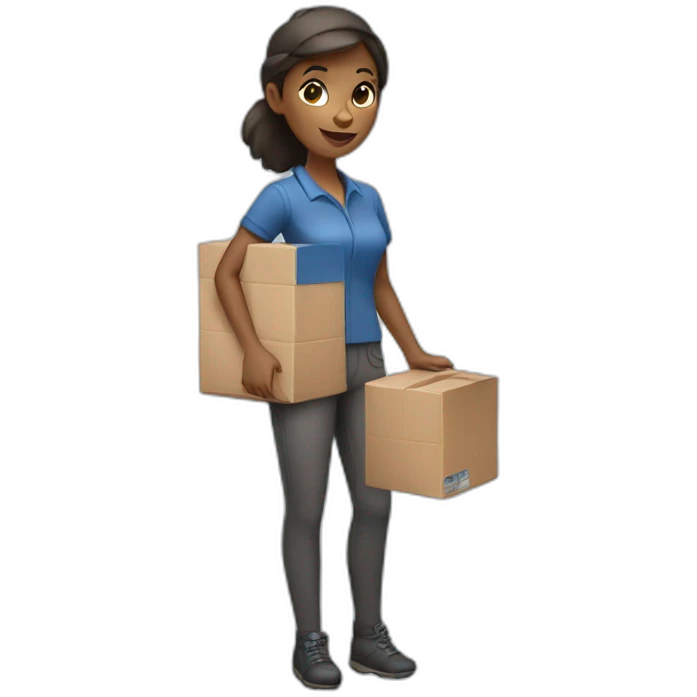 Delivery girl holding a package  emoji
