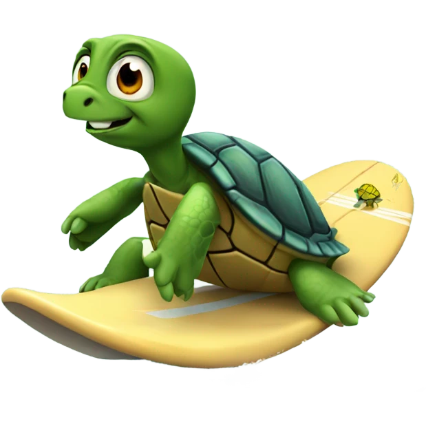 turtle surfing emoji