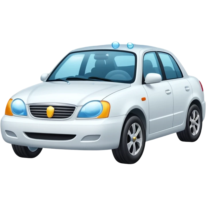 car wash with sparkling clean car and foam bubbles emoji