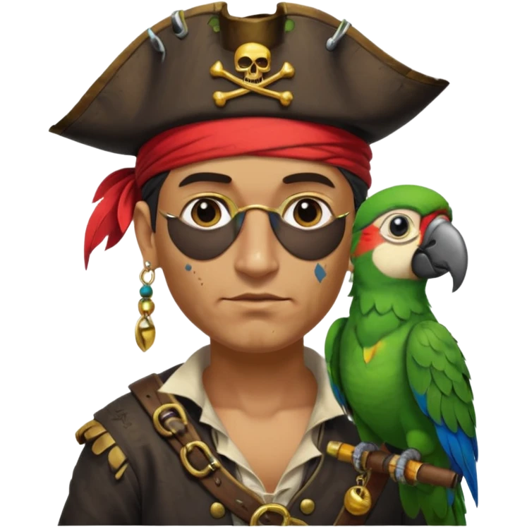 pirate and parrot emoji