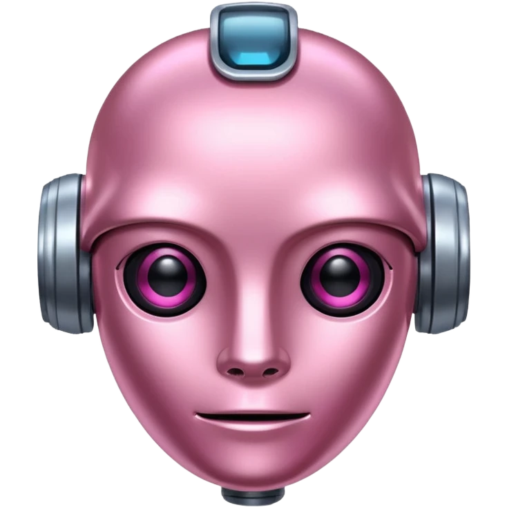 A robot head, pink color emoji