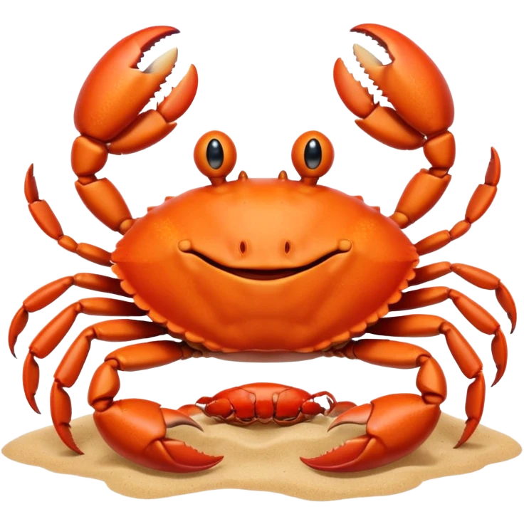 smiling crab shown facing the camera emoji