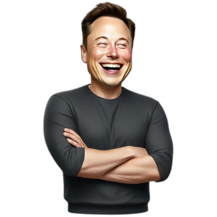 full body Laughing Elon musk emoji