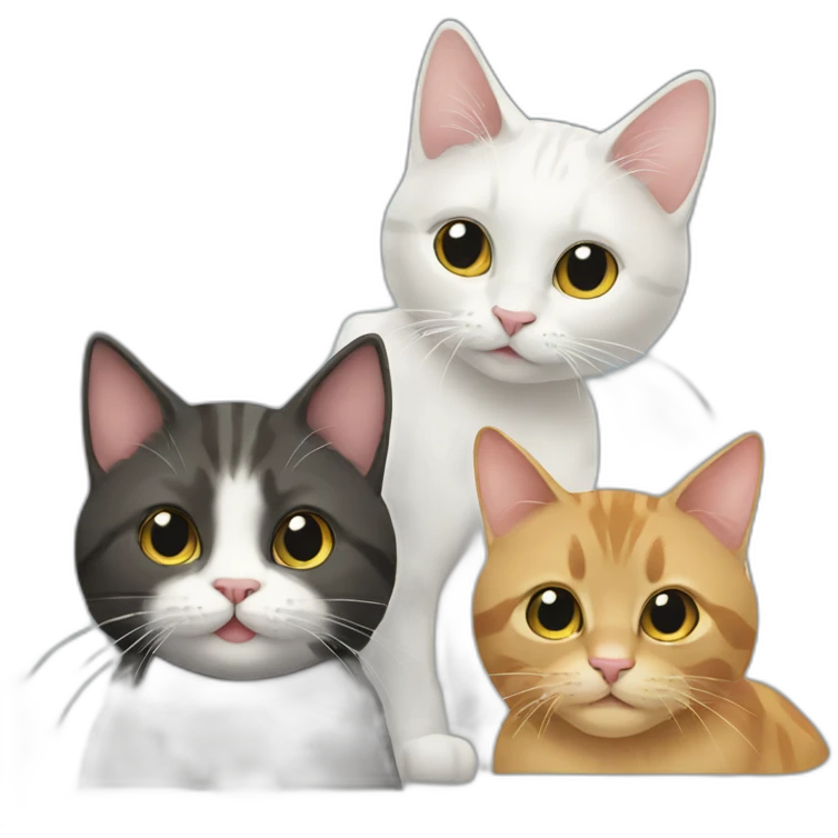 Cat and the three emoji