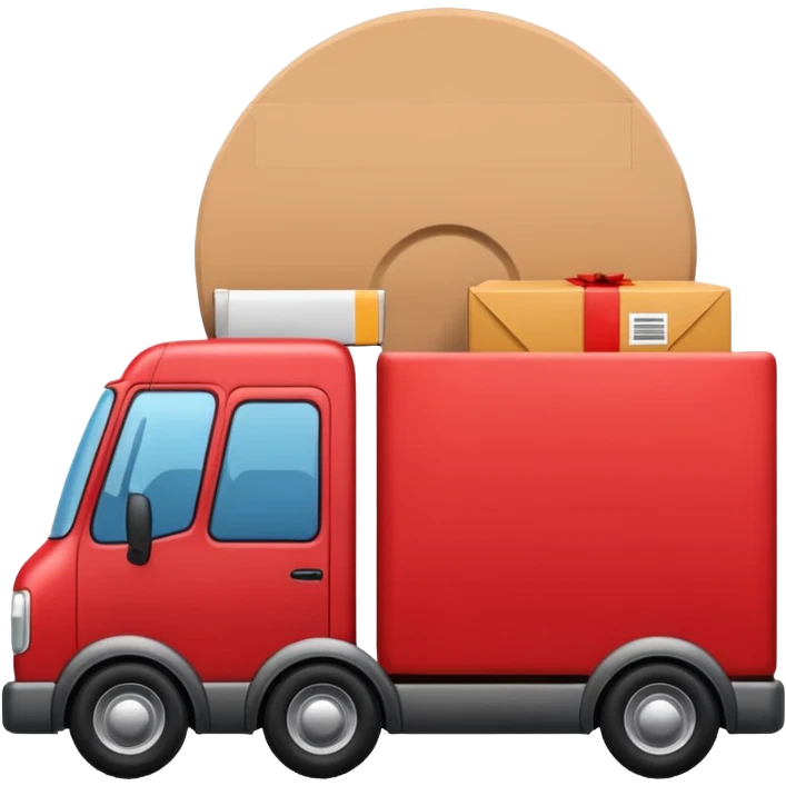 delivery truck carrying a package emoji