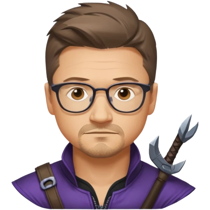 Jeremy Lee Renner Hawkeye with GLasses
 emoji
