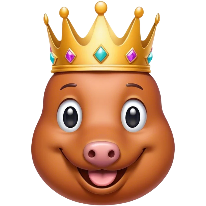 Smiling sausage wearing a crown emoji