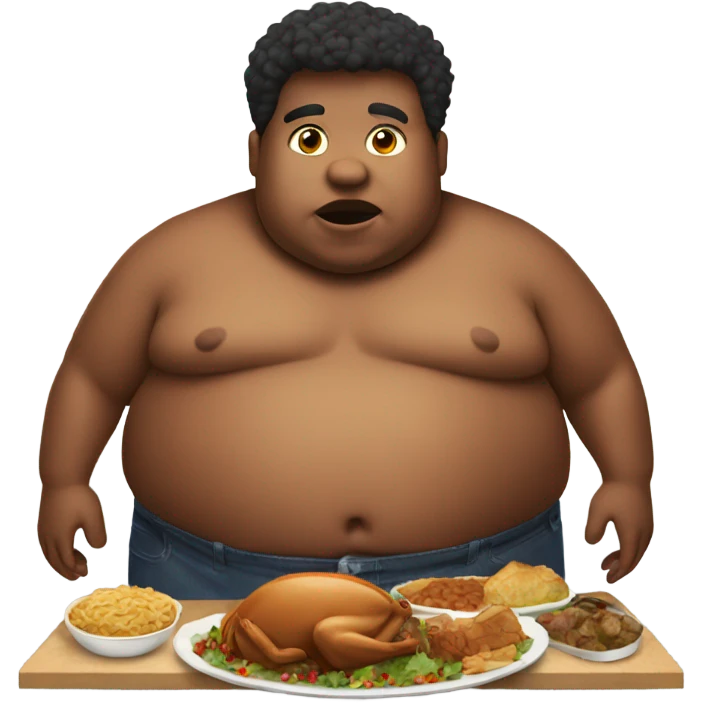 Fat boy after eating thanksgiving dinner emoji