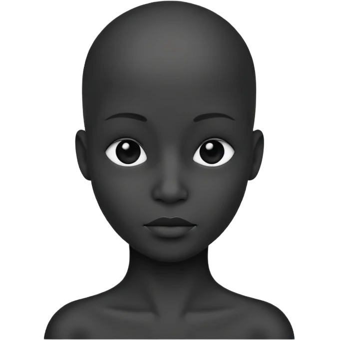Minimalist flat vector icon, iOS style, thin black outline on a white background. Human silhouette. Black, completely monochrome, matte. Impersonal, no eye sockets, no hair. emoji