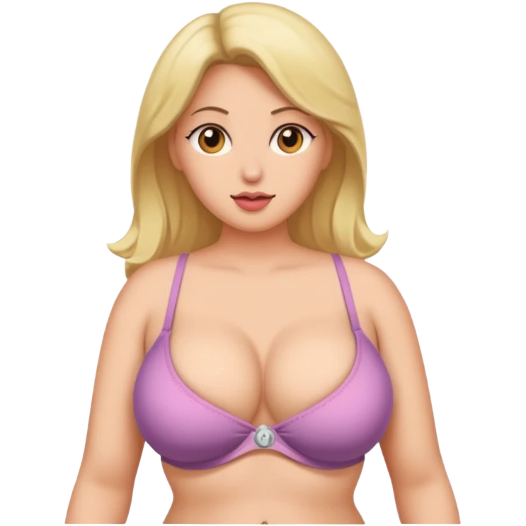 big boobed woman wearing a half bra with nipple exposed emoji