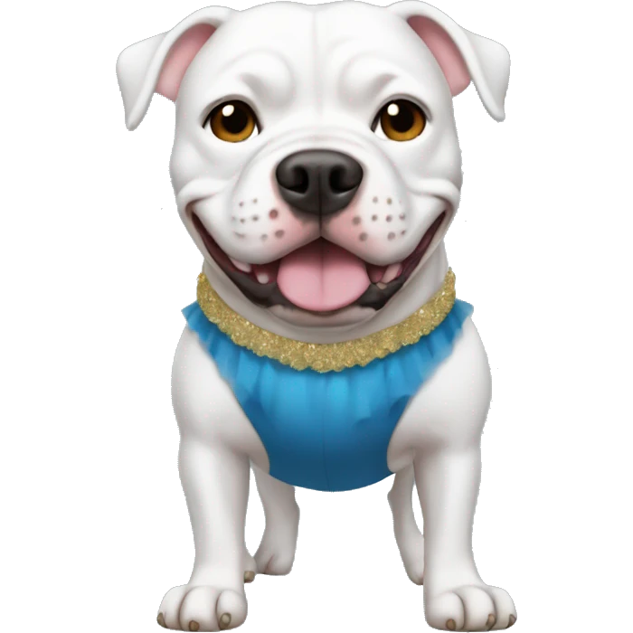 Pitbull in a tutu emoji