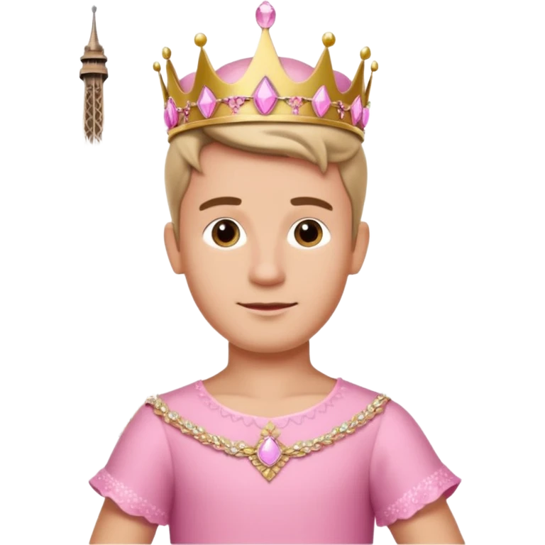 Parisian man in a princess dress on the Eiffel tower emoji