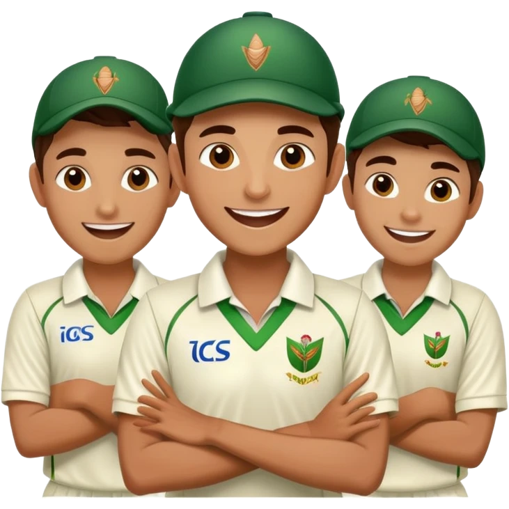 cricket player celebrating with teammates emoji