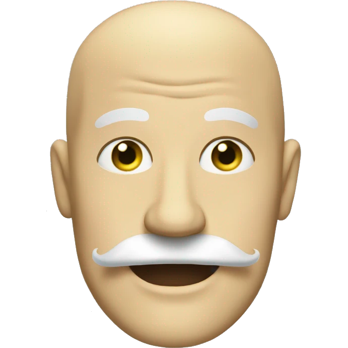 Create a bald man with a blond mustache who aing emoji