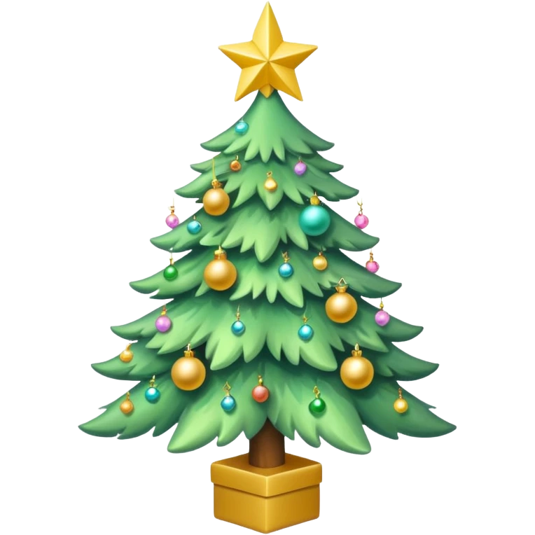 a pastel green christmas tree a yellow star emoji