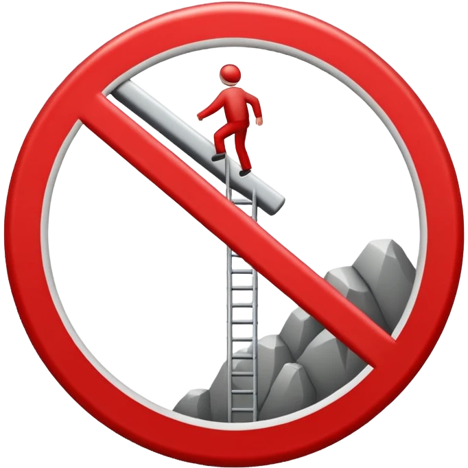 traffic sign style emoji of no climbing allowed emoji