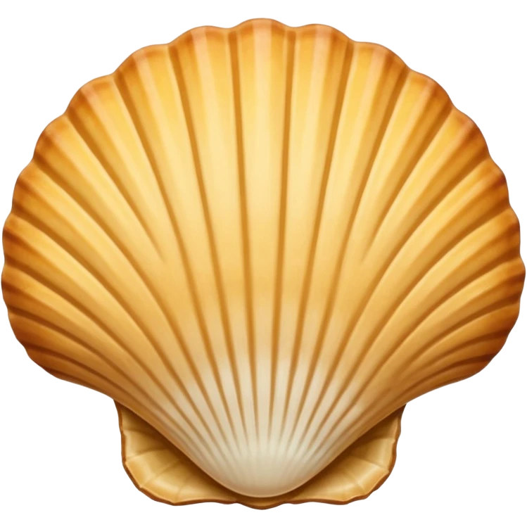 A madeleine pastry. Oval seashell shape with ONLY four to five vertical lines going in the same direction. Light golden brown. Scalloped edge. Cookie. Flat. Long. Oval shape. Lets scallops. Only four or five scalloped lines. Oblong shape emoji