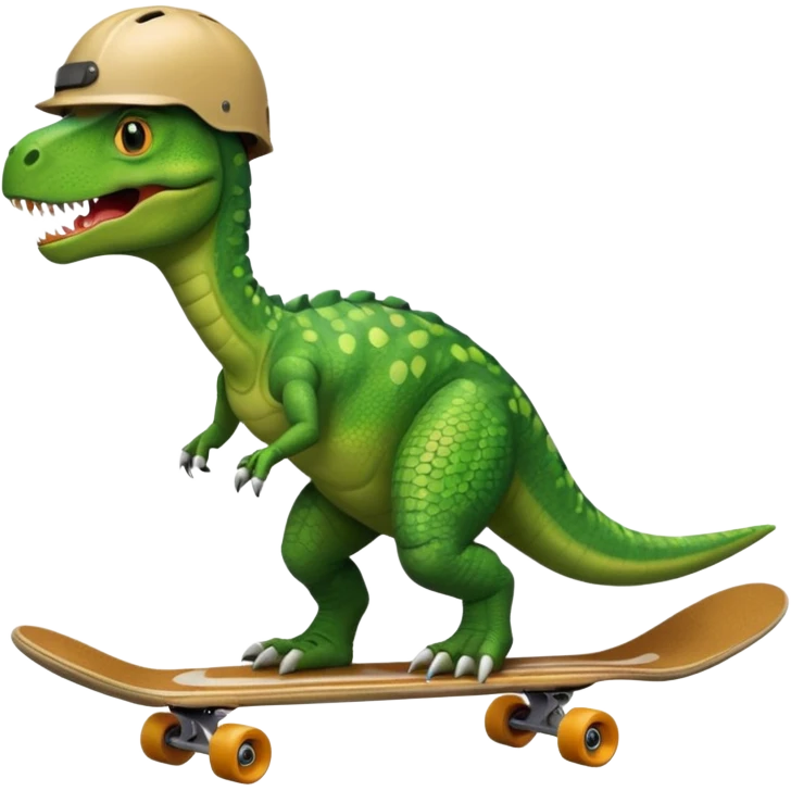 Dinosaur on a skateboard emoji