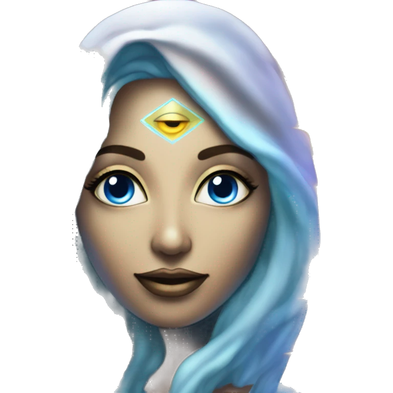 Pleiadian radiant glowing diva woman female third eye emoji