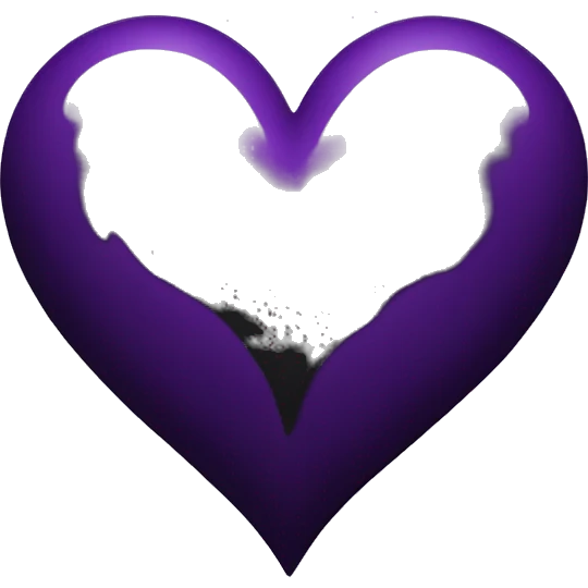 Half black and Purple Heart emoji