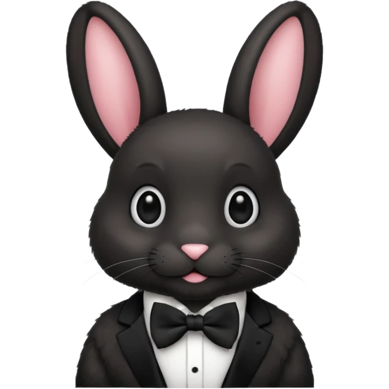 black bunny with bowtie emoji