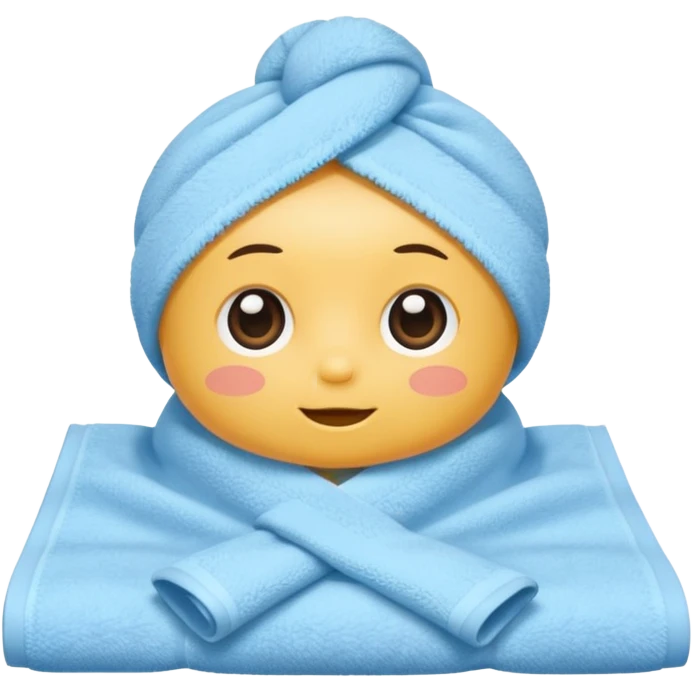 baby blue hotel room towel emoji