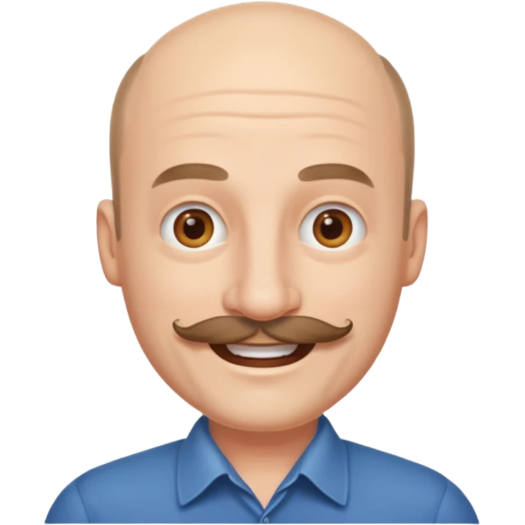 White man mustache balding emoji