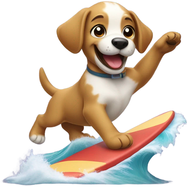 Puppy surfing emoji