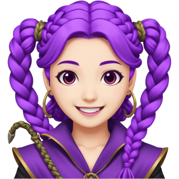 Rumi from K-pop demon hunters purple braid 1 emoji