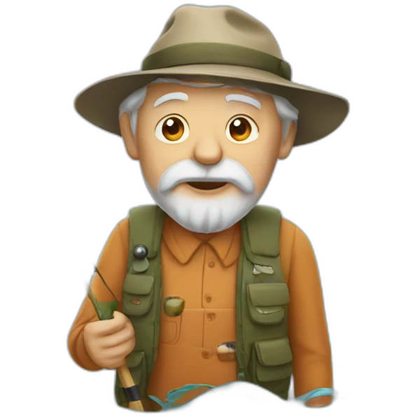 old man fishing emoji
