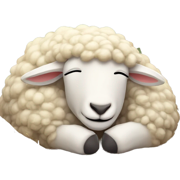 Sheep lying in the hay sleeping emoji