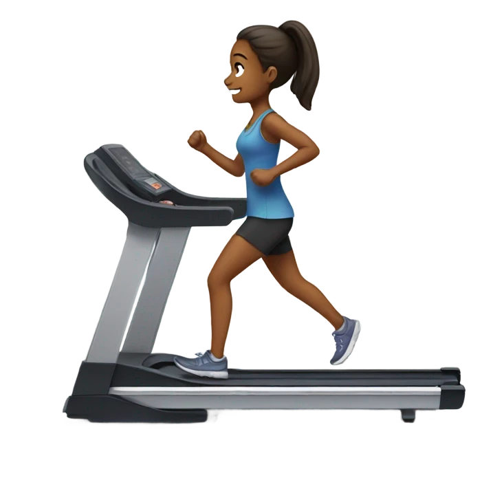 Girl on treadmill emoji