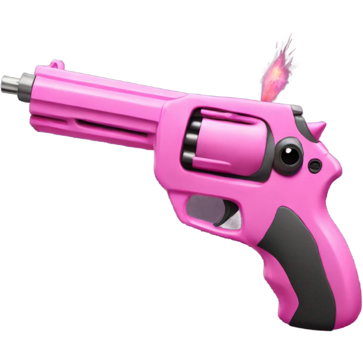 Pink Gun pointed at exploding rock emoji