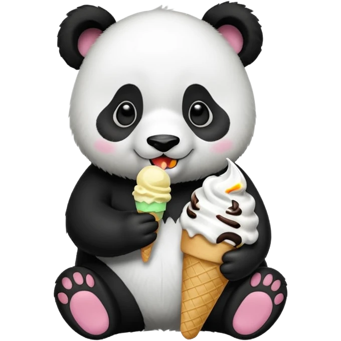 Panda eating ice cream emoji