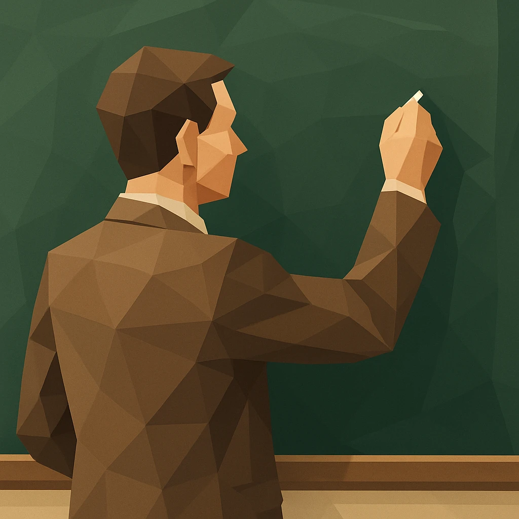 Teacher at a blackboard, arms and chalk



 emoji