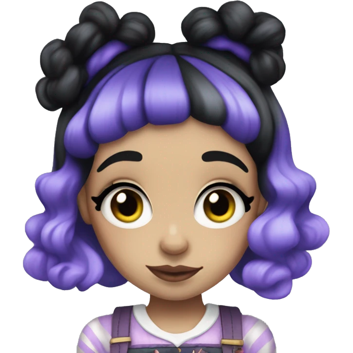 melanie martinez with half purple half black split dye hair emoji